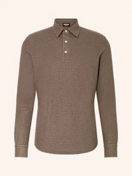 Zegna Koszulka Polo Z Piki braun brązowe