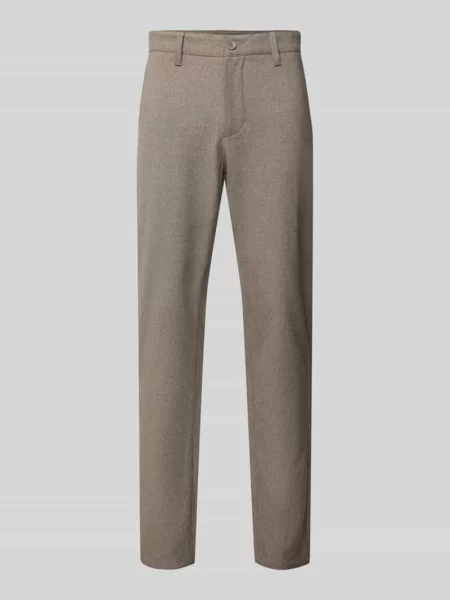 Chinosy szczotkowane o kroju slim fit z dodatkiem model ‘MARK’ Only&sons beżowe