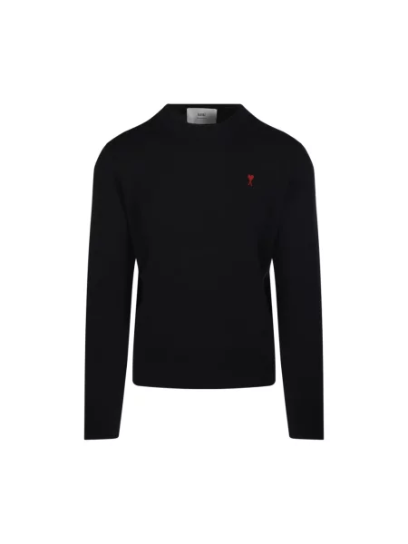 Sweter Ami Paris wełniany czarny