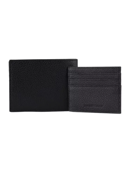 Zestaw portfel i etui na karty Emporio Armani czarny