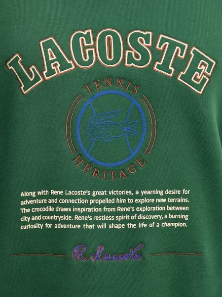 Свитер Lacoste с аппликацией зеленый