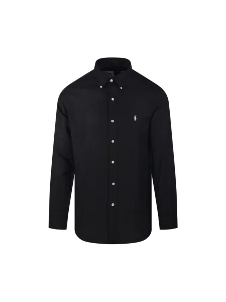 Polo Ralph Lauren koszula lniana Mężczyźni Regular Fit len jednolity S czarny