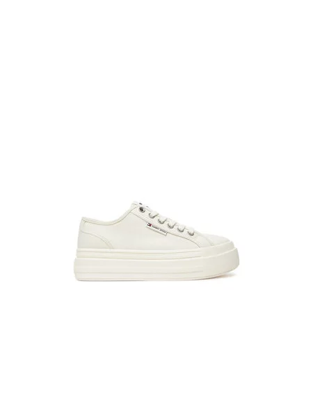Tommy Jeans Sneakersy Tjw Foxing Flatform Lc bílá