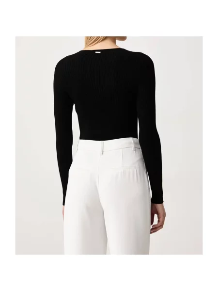 Top Twinset z dekoltem w serek czarny