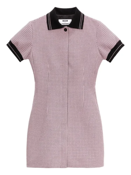 Rochie mini Msgm în carouri cu imagine de costum roz