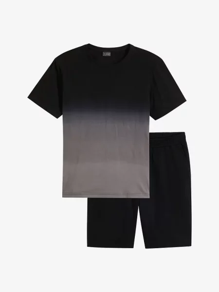 T-shirt i bermudy dresowe 2 części czarna