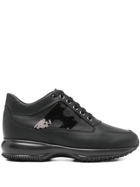 Kožené tenisky Hogan Interactive s flitry černé
