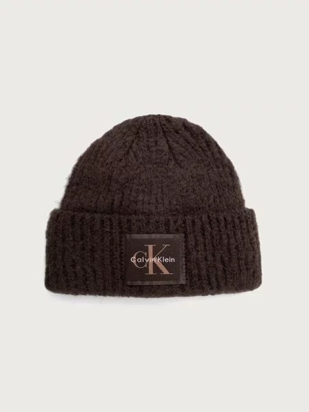 Calvin Klein Căciulă cu adaos de lână maro