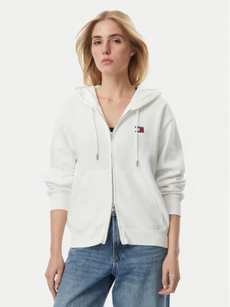 Tommy Jeans Hanorac Badge Crem alb
