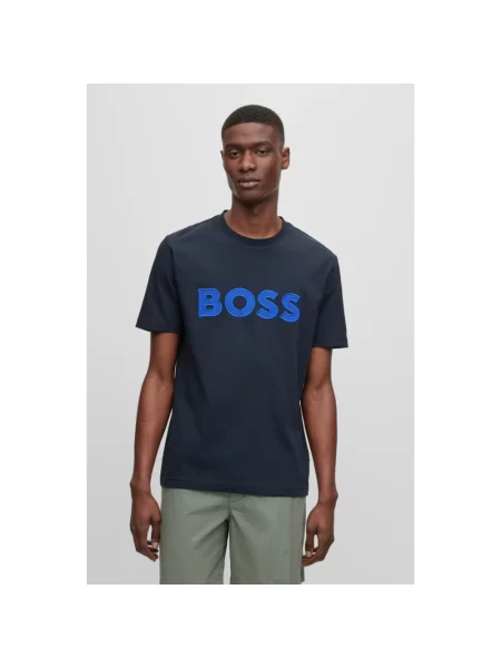 Koszulka Boss z nadrukiem niebieska