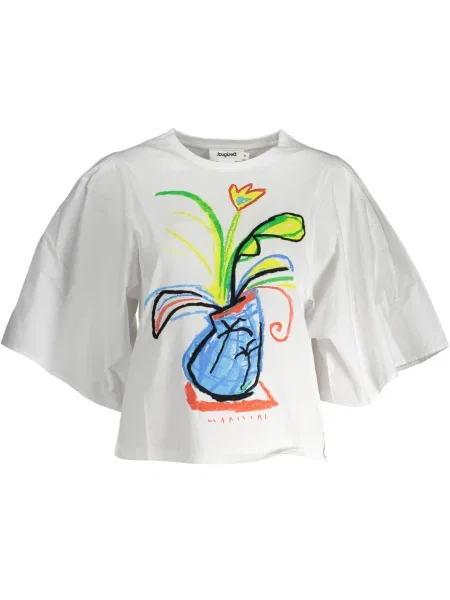 Tricou Desigual scurt alb
