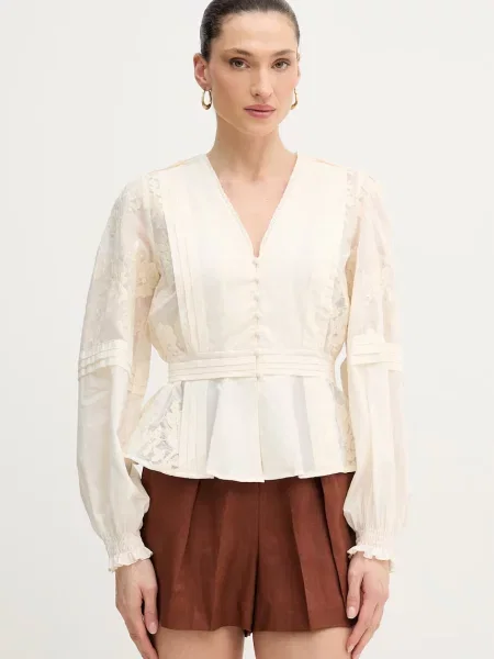 Silvian Heach Bluză tip cămașă de damă AGRIN bej