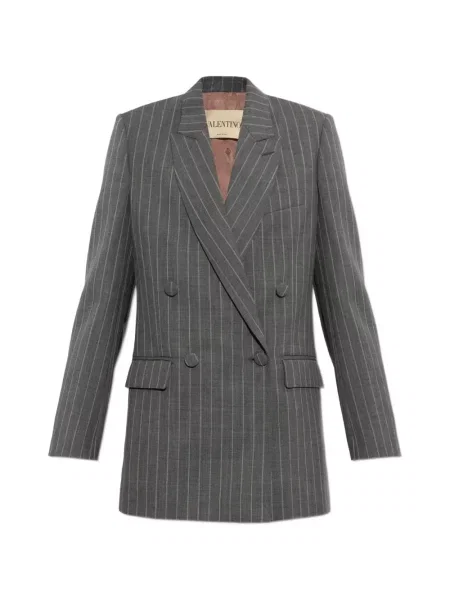 Sacou Valentino Garavani cu două rânduri de nasturi gri
