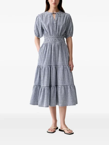 Rochie midi Barbour în carouri albastru