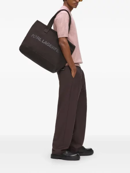 Torba Karl Lagerfeld s printom smeđa