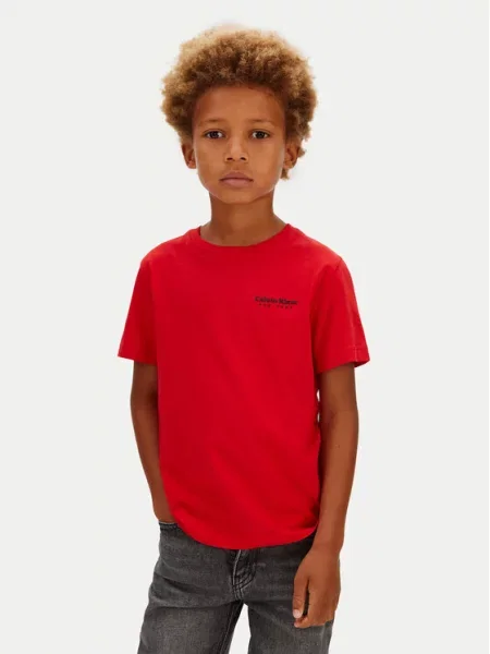 Calvin Klein Jeans T-Shirt Minimal Logo czerwony