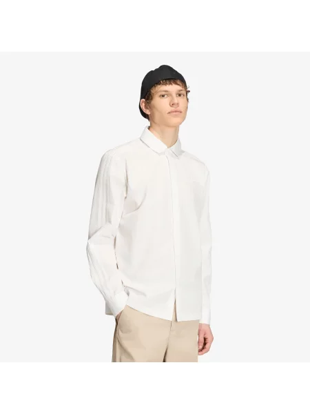 Риза adidas 3 Stripes Button Up Shirt Cloud White XL бяло