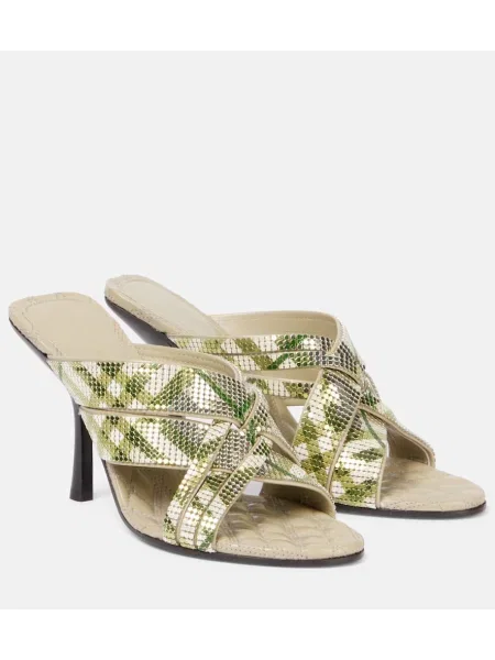 Papuci tip mules Burberry în carouri