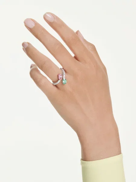 Swarovski kovinski prstan s Swarovski kristalom Ariana Grande x Swarovski zelena