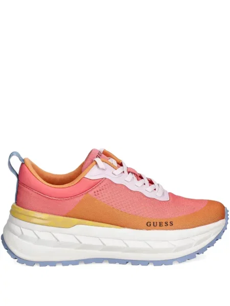 Sneakerși Guess cu șireturi din dantelă roz