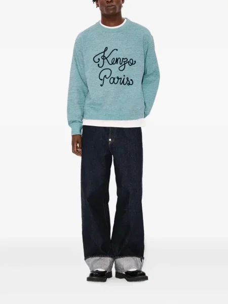 Hanorac Kenzo cu broderie albastru