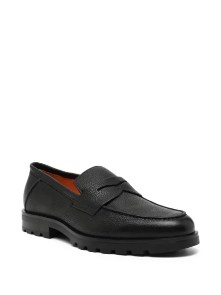 Pantofi loafer Santoni din piele negru