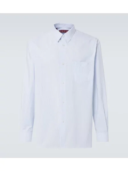 Риза Gucci на райета поплин синьо