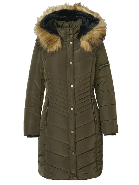 KOROSHI Geacă de iarnă deschis / kaki maro