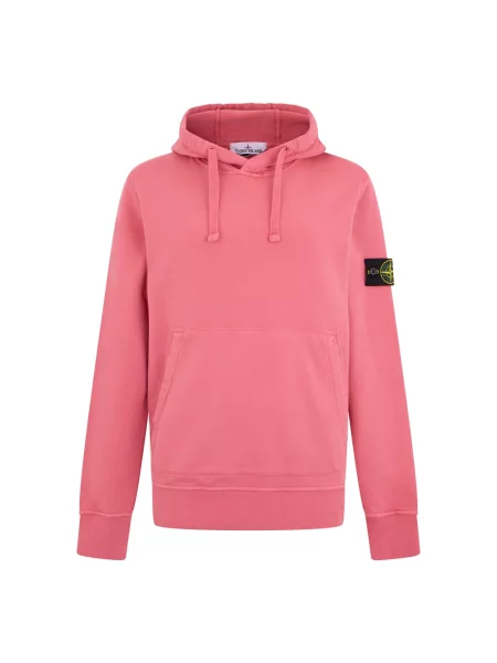 Bluza z kapturem Stone Island polarowa z kapturem z kamieniami różowa