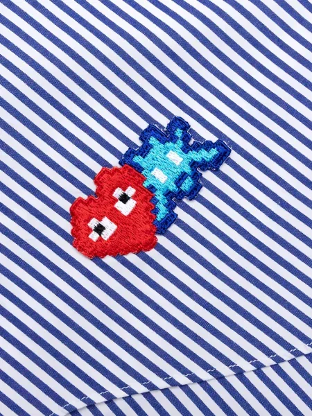 Prugasta košulja Comme Des Garçons Play s vezom plava