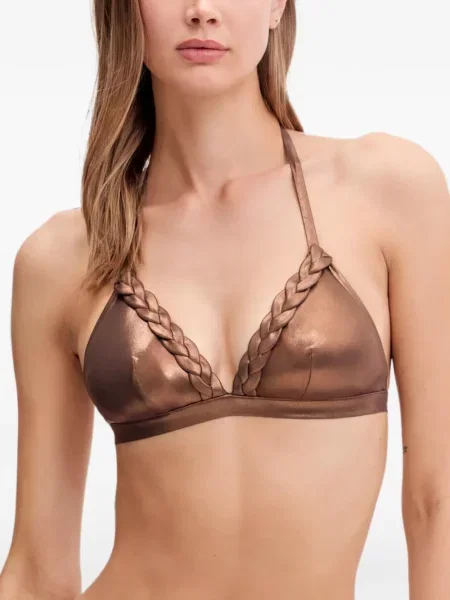 Top Chantelle țesut maro