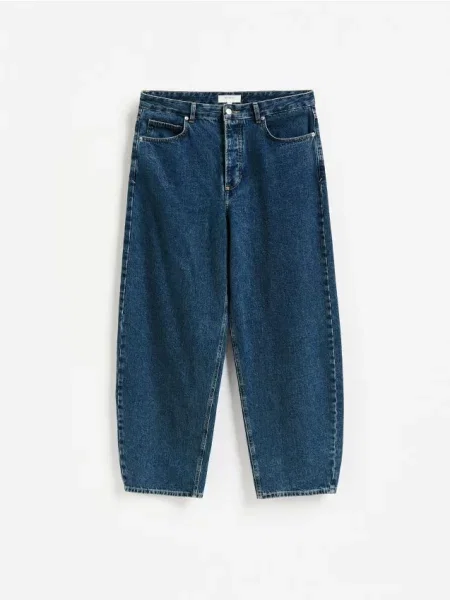 Reserved Blugi barrel leg bleumarin