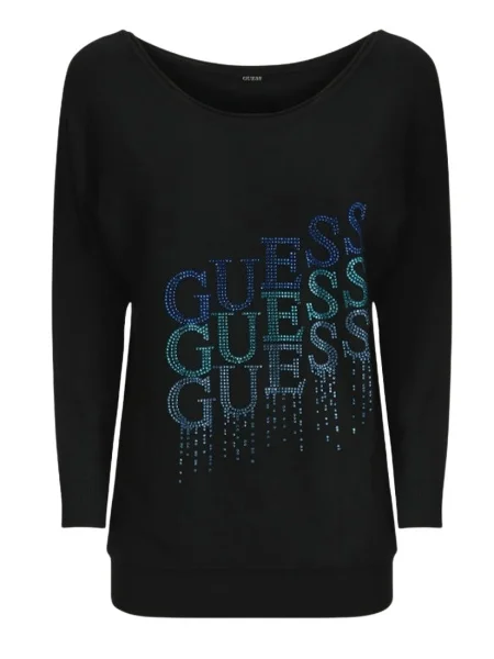 Longsleeve Guess z długim rękawem czarny