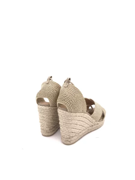 Espadryle Castaner na koturnie skórzane żółte