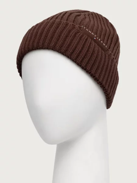 Tommy Jeans beanie kapa rjava