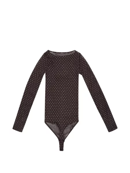 Body Wolford cu buline plasă maro