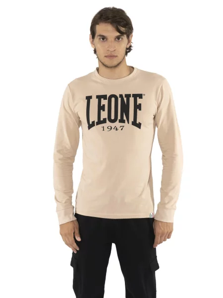 Leone Apparel koszulka z długim rękawem beżowa