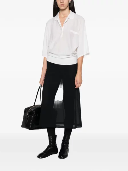 Gulerat tricou polo Lisa Yang alb