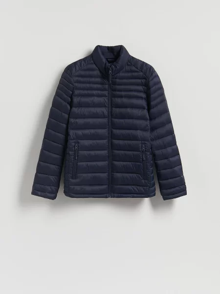 Стеганая куртка Reserved с высоким воротником синяя