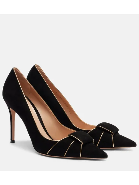 Pantofi cu toc Gianvito Rossi din piele de căprioară negru