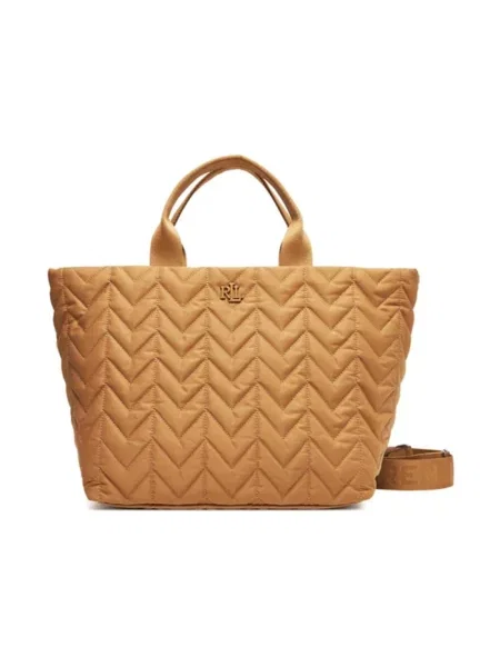 Ralph Lauren Torebki Kobieta ONE SIZE Skóra Stevie Zip Tote beżowy