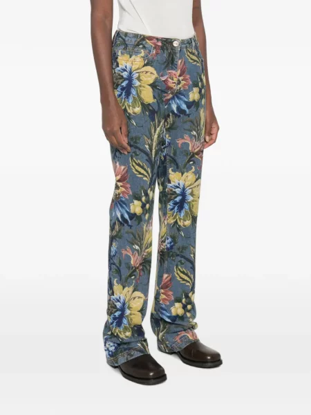 Blugi Etro cu model floral cu imagine albastru