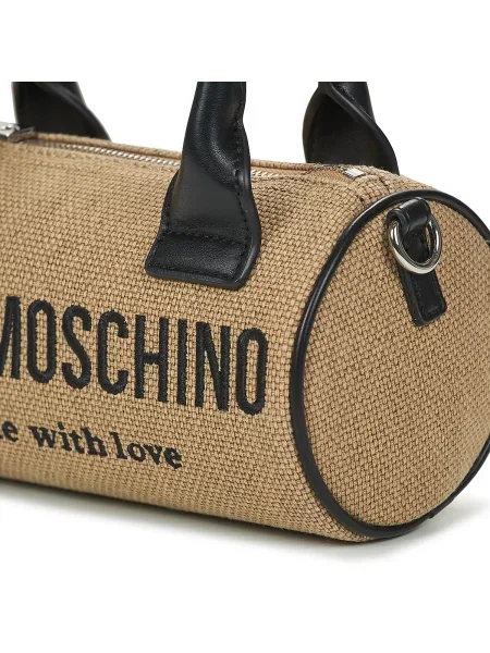 Plátěná kabelka Love Moschino béžová
