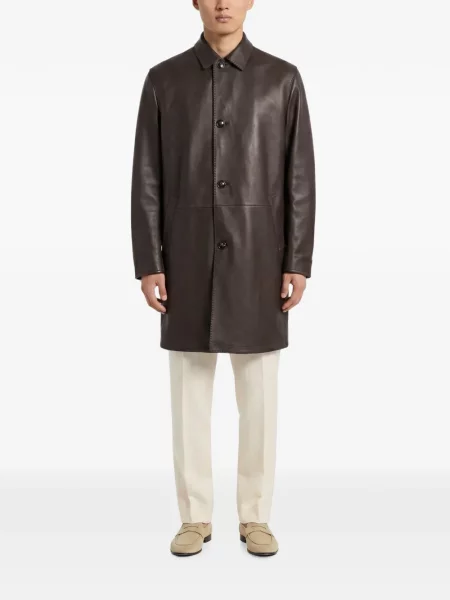 Palton Kiton din piele maro