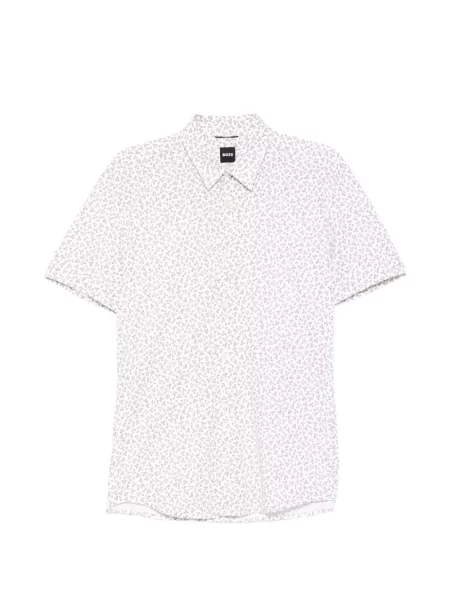 Cămașă Boss cu model floral cu imagine alb