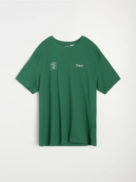 Sinsay koszulka z napisem Picasso zielony