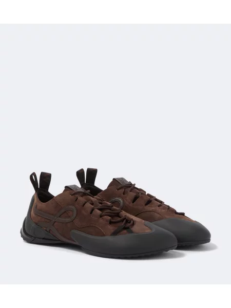 Sneakerși Loewe din piele de căprioară maro