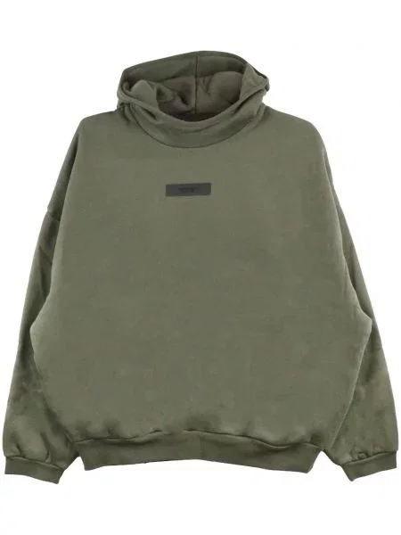 Hanorac cu glugă Fear Of God Essentials cu aplicații verde