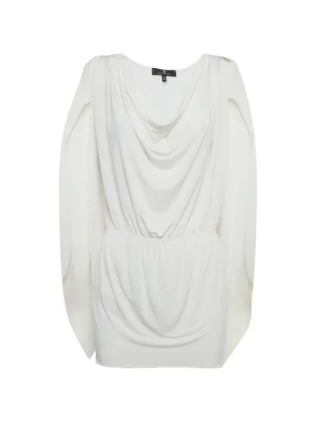 Rochie mini Elisabetta Franchi drapată alb