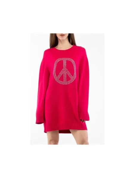Sukienka Moschino wełniana różowa